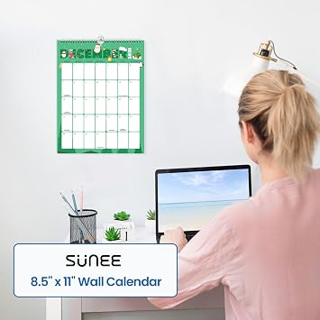 SUNEE 2026 Calendar, 18 Months Wall Hanging Monthly 2026 Calendar 8.5x11, October 2025 to March 2027, for Organizing & Planning, Cute