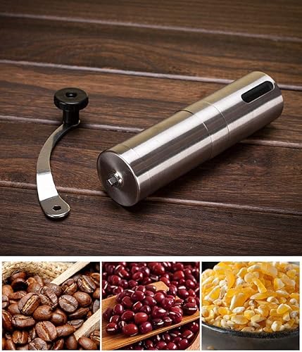 Miniatura 7 de Molinillo de café manual, molinillo de café portátil de mano con ajuste ajustable, molinillo de rebabas de cerámica cónica de acero inoxidable para