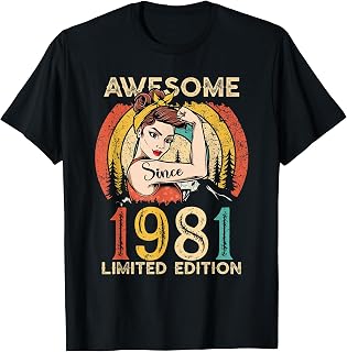 41th birthday shirts for women, Vintage 1981 Limited Edition T-Shirt