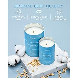 M&SENSE Oceanic Breeze Scented Candles Summer Soy Candle, Beach Candles Scented for Stress Relief Meditation Relaxing, Housewarming Gifts for Women Men, 11.3oz 70 Hour Long Burning