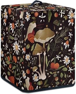 Square Air Fryer Cover Daisy Mushroom Print Air Fryer Accessories for Oven Fits 5-6 Qt Air Fryer Small Appliance Dust Covers with Storage Pocket