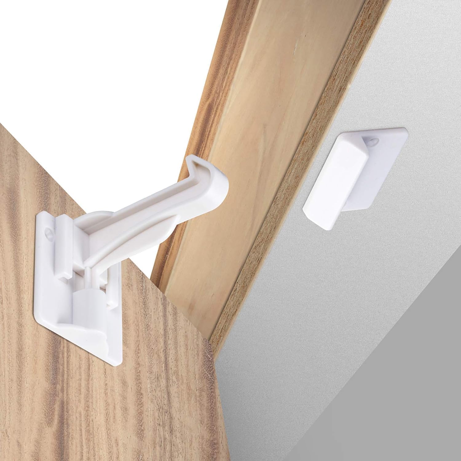 Upgraded Invisible Baby Proofing Cabinet Latch Locks (10 Pack) - No Drilling or Tools Required for Installation, Universal for All Cabinets and Drawers, Works with Countertop Overhangs, Highly Secure