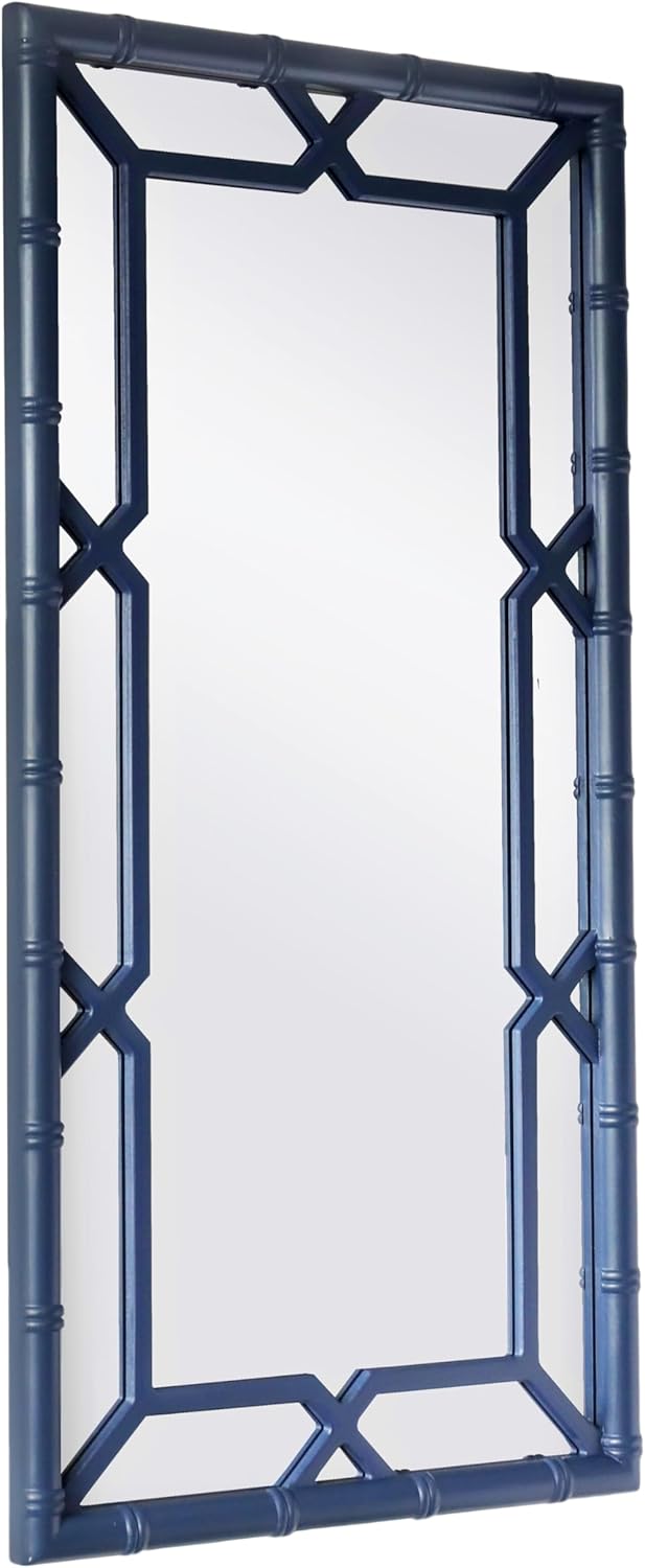 Mirror, Bamboo-Look Frame, Full Length, Blue, 24" X 28"