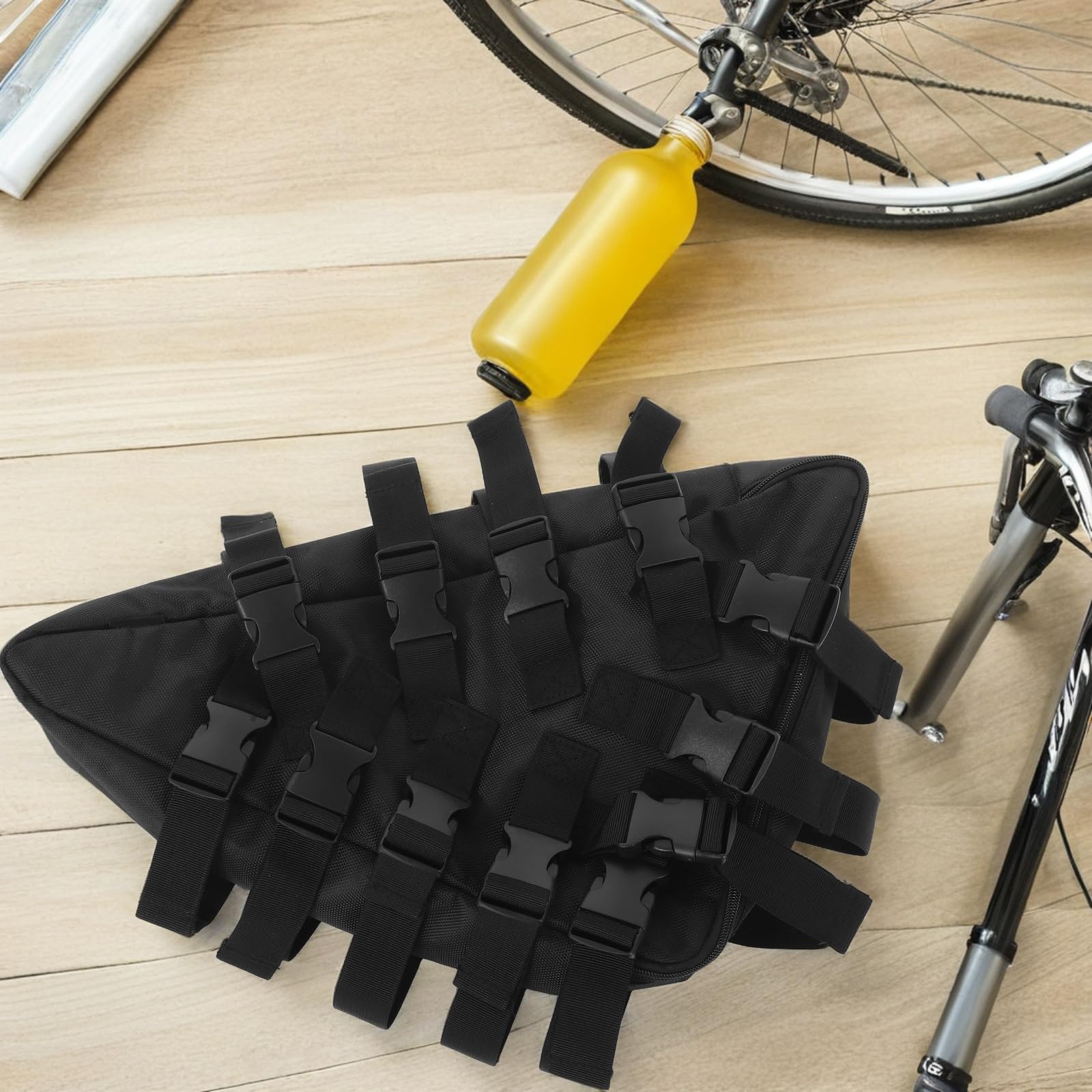 YARNOW Borsa da Telaio per Bicicletta Oxford, Borsa Batteria per Bici Facile Installazione per Viaggi e Spostamenti Quotidiani