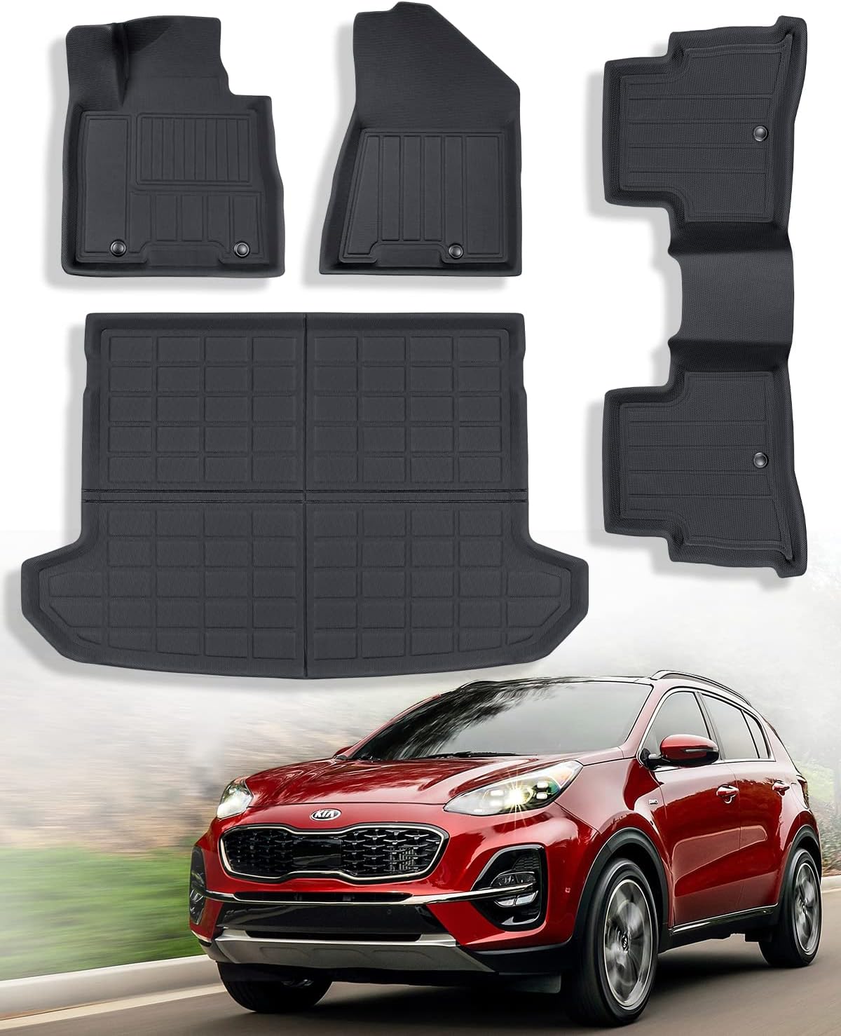 BAMACAR for KIA Sportage Floor Mats 20172022 (GAS ONLY) All Weather Rubber for Kia