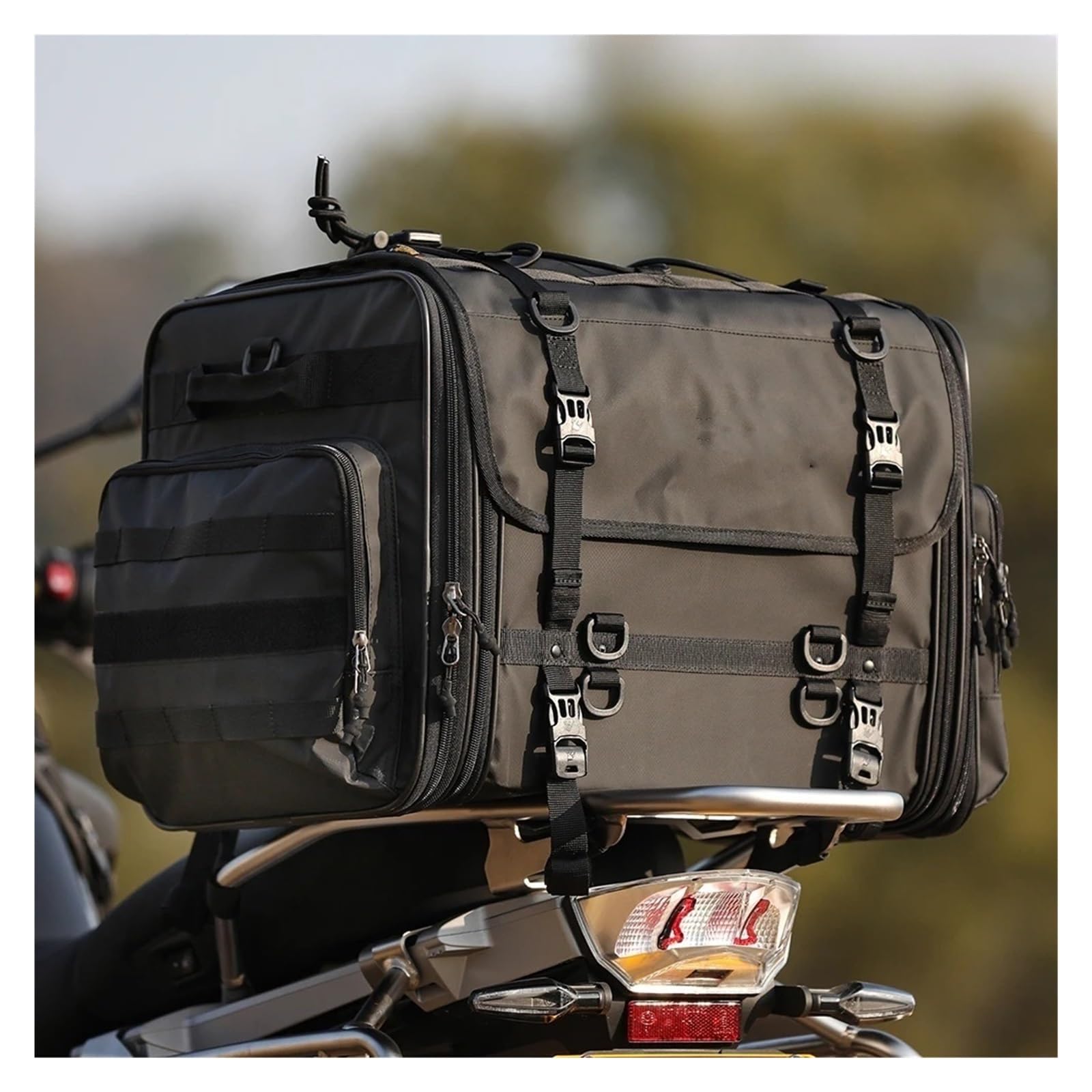 borsa sella moto Accessori moto Borsa da viaggio per bagagli Impermeabile 19L-80L Espandibile Coda motore di grande capacità/Tronco/Portapacchi per la maggior parte dei modelli(L 33L-45L)