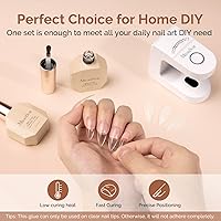 Vista 4 de MelodySusie Pegamento de uñas de gel 9 en 1 sin TPO para puntas de uñas postizas, requiere luz UV de larga duración, como capa base, construcción