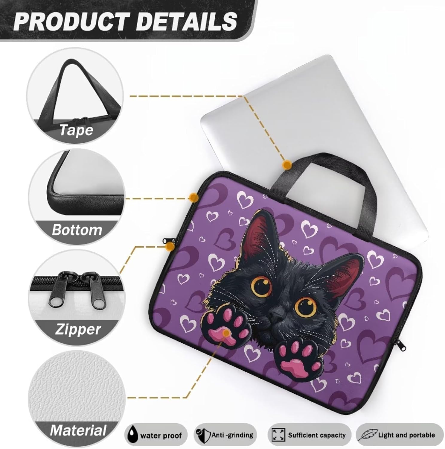 COEQINE Leather Laptop Bag Waterproof Latop Case 10-17 Inch for Women Portable Travel Accessories With Handles