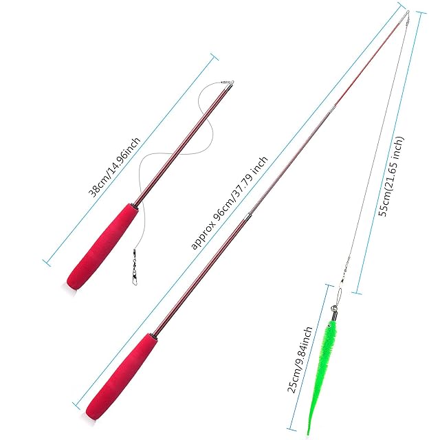 Foto 6 de 7 de Diealles [6 in 1 Retráctil Natural de Plumas Varita Gato Juguete con 5 Gusano de Plumas para Gatos y Gatitos