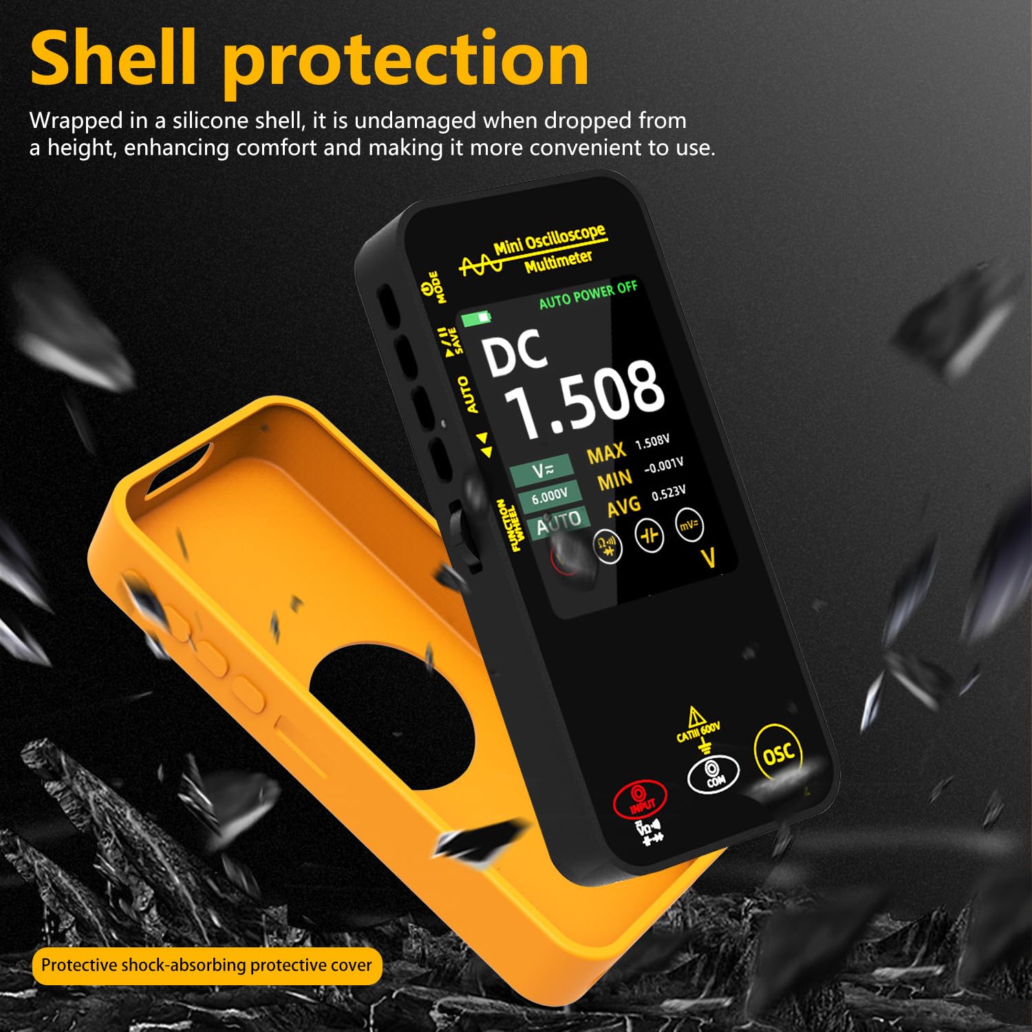 OS1 Digitales Oszilloskop Multimeter 10MHz Bandbreite Handoszilloskop mit 48MSa/s Abtastrate 3.2" TFT LCD Wiederaufladbares Multimeter Kapazitäts Dioden Ohm Spannungsprüfer