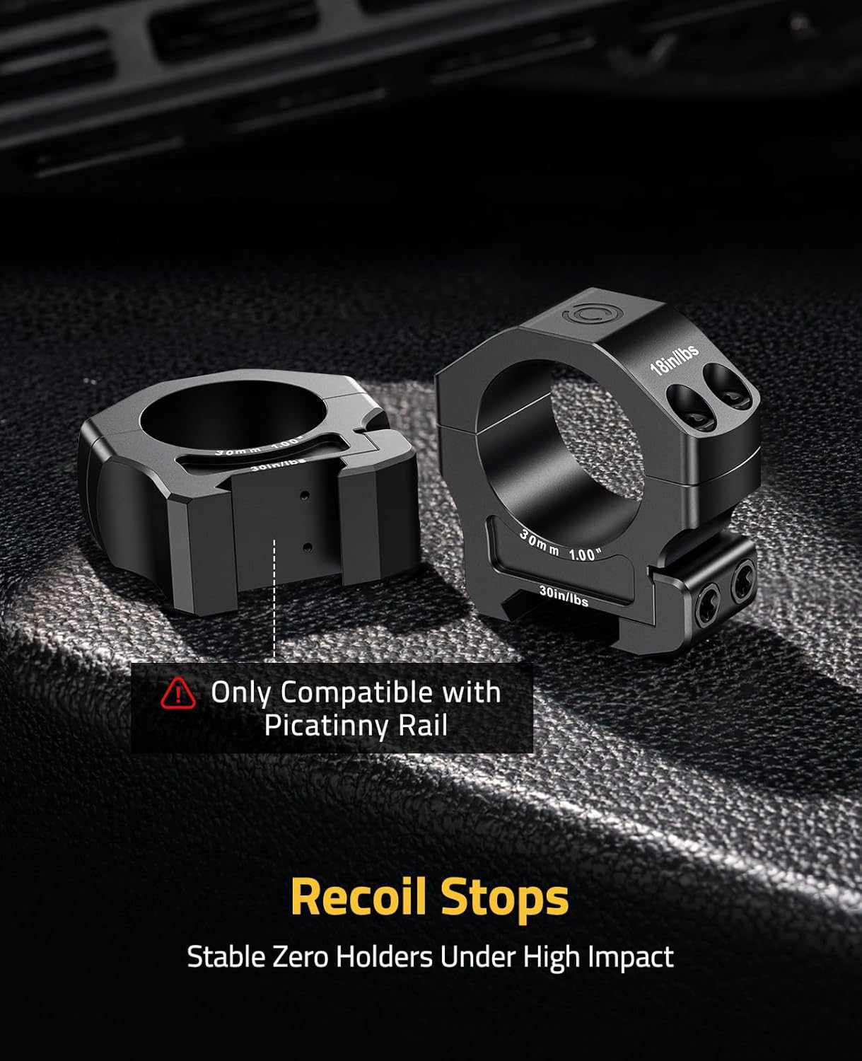 CVLIFE Scope Rings Mount - 7075 Aluminum Precision Scope Rings for Picatinny Rails - 2 Pieces