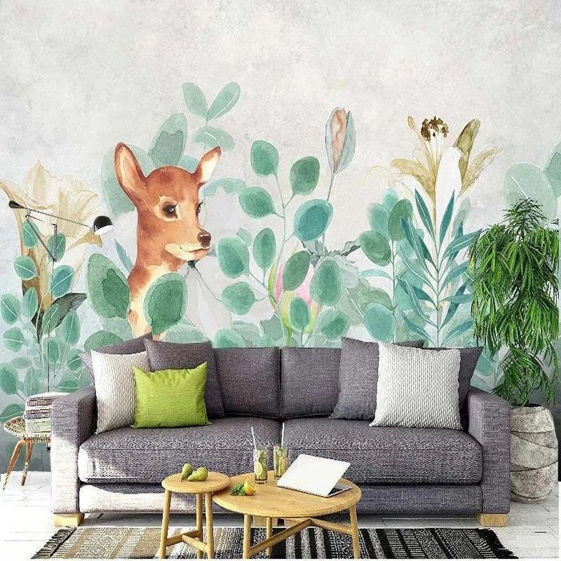 Papier peint mural 3d petits animaux en tissu non tissé salon ILIYA - 4
