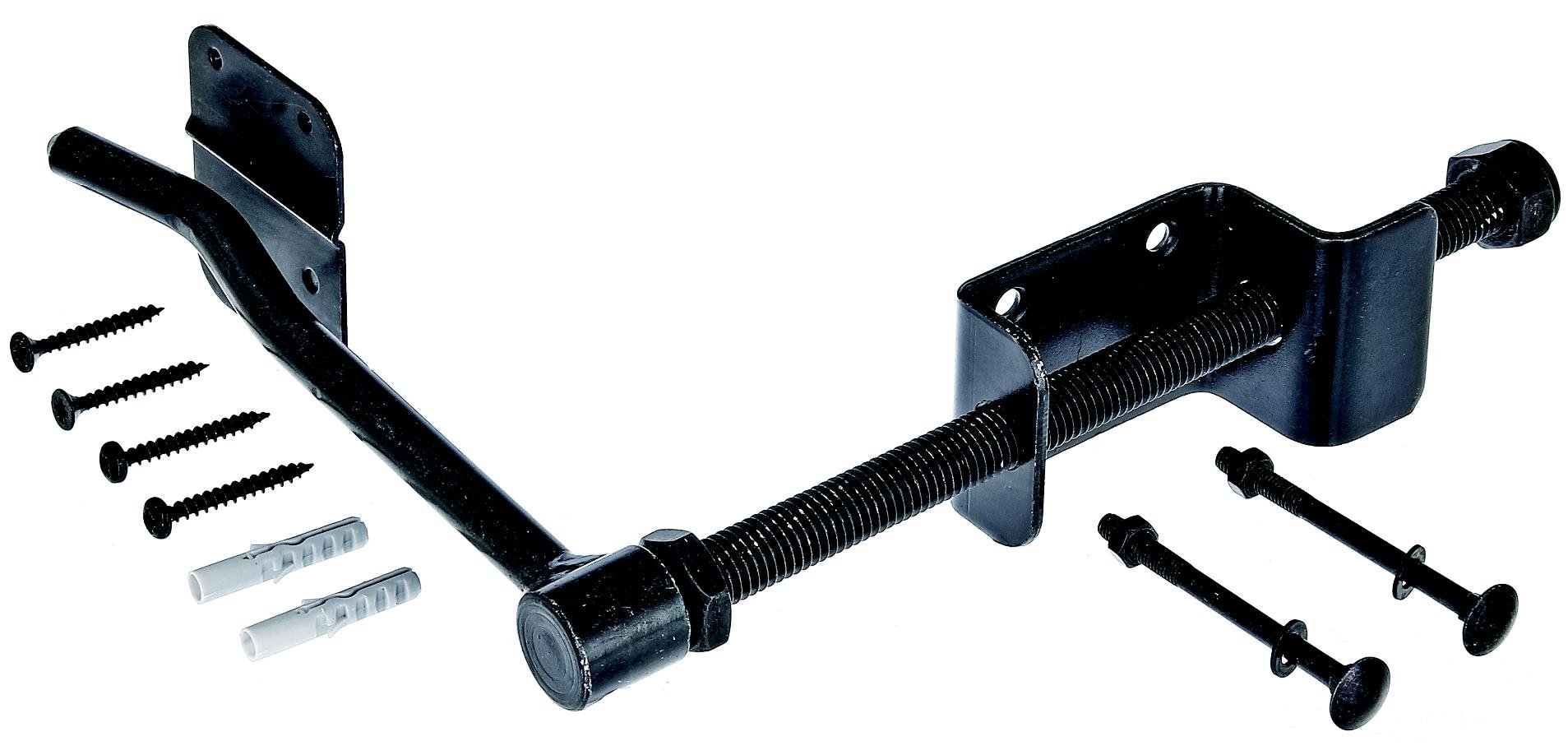 Alberts 309367 Arrêt de volets à poignée | galvanisé noir | 180 mm | Set de 2 pièces