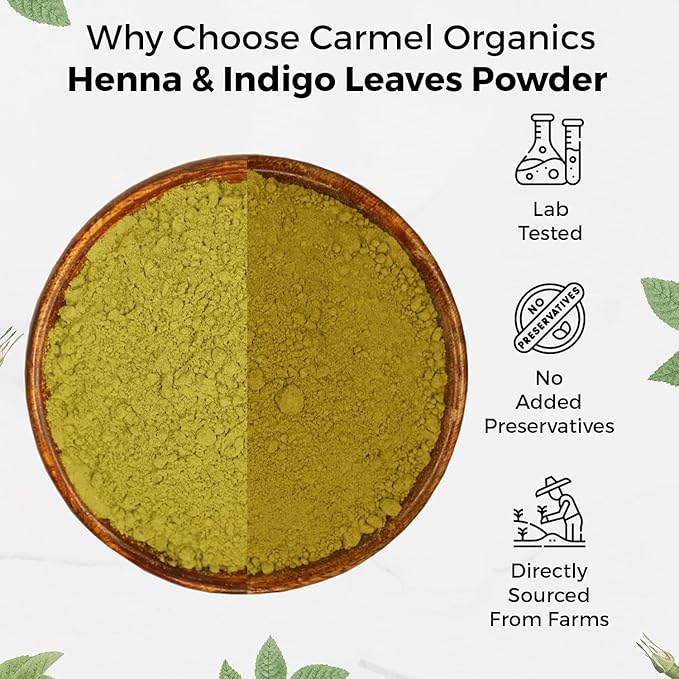CARMEL ORGANICS Henna e Indigo en Polvo para Cabello Negro y Marrón miniatura 5