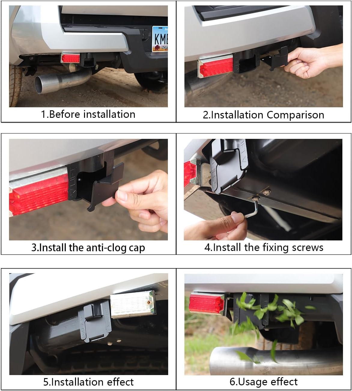 Rear Bumper Crossmember End Caps Compatible with Toyota Tacoma 2024 2025 2026 Exterior Accessories, Aluminum Rear Bumper End Caps Covers