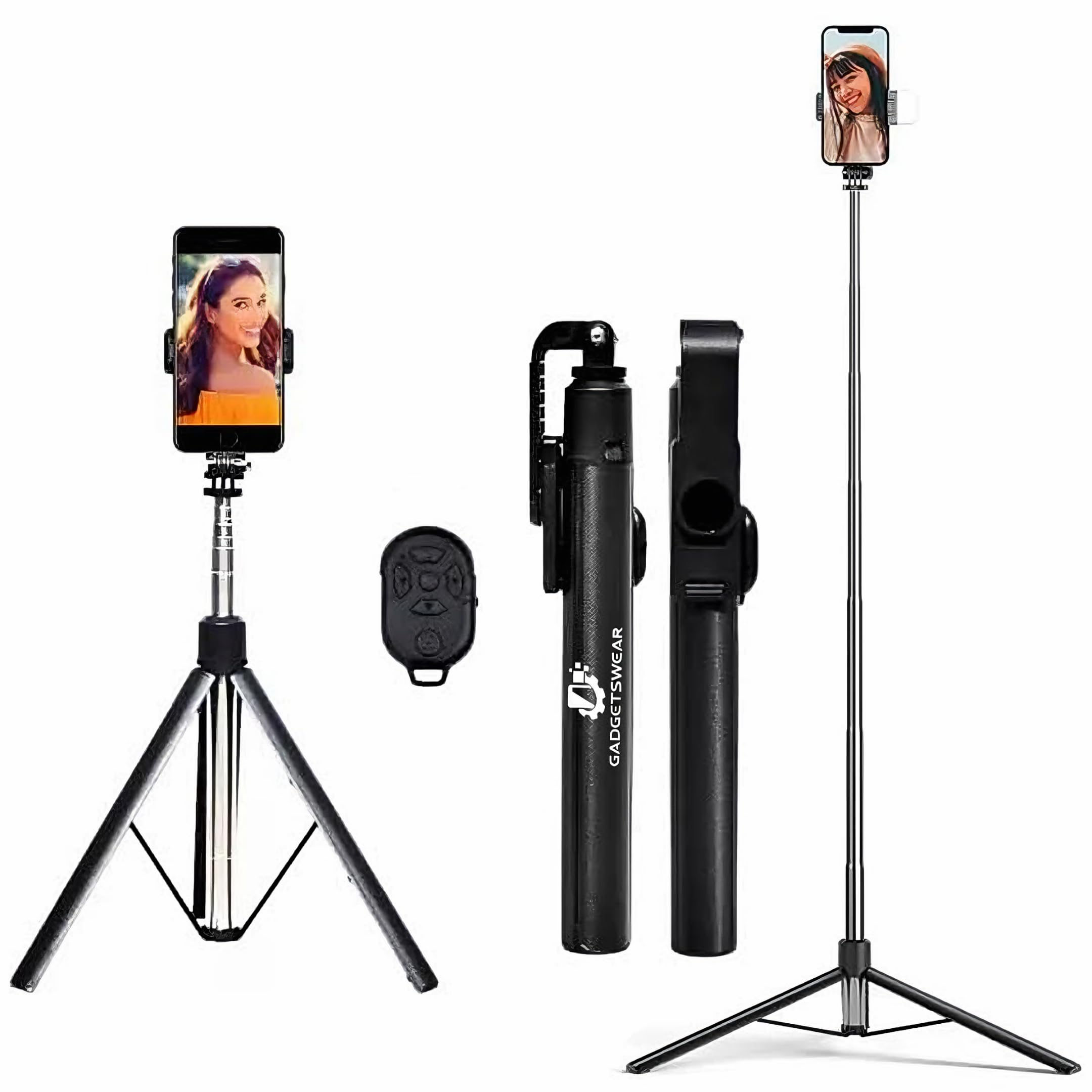 GADGETSWEAR Mobile Stand Selfie Stick Phone with Tripod for Video Recording (Combo with Wireless Mic), Camera Phones Holder Vlogging Shoot Sticks kit with Remote, 360 Degree Portable Vlog Stands (B0CC2L6LGP) Amazon Price History, Amazon Price Tracker
