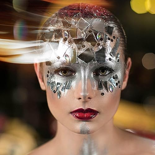 Miniatura 9 de MEICOLY Pintura facial plateada (1.06 onzas), barra de pintura facial mezclable para Halloween, Tin Man, efectos especiales, SFX cosplay, resistente