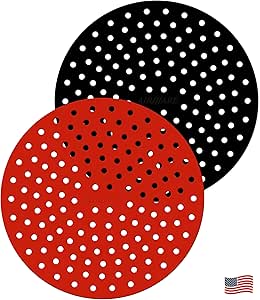 Airware Aeromats The Original Reusable Air Fryer Liners – USA Designed, 100% Food-Grade Silicone | Air Fryer Accessories For GOURMIA, POWER XL, GOWISE, PHILIPS, ULTREAN, CHEFMAN, MORE (9-Inch Round)