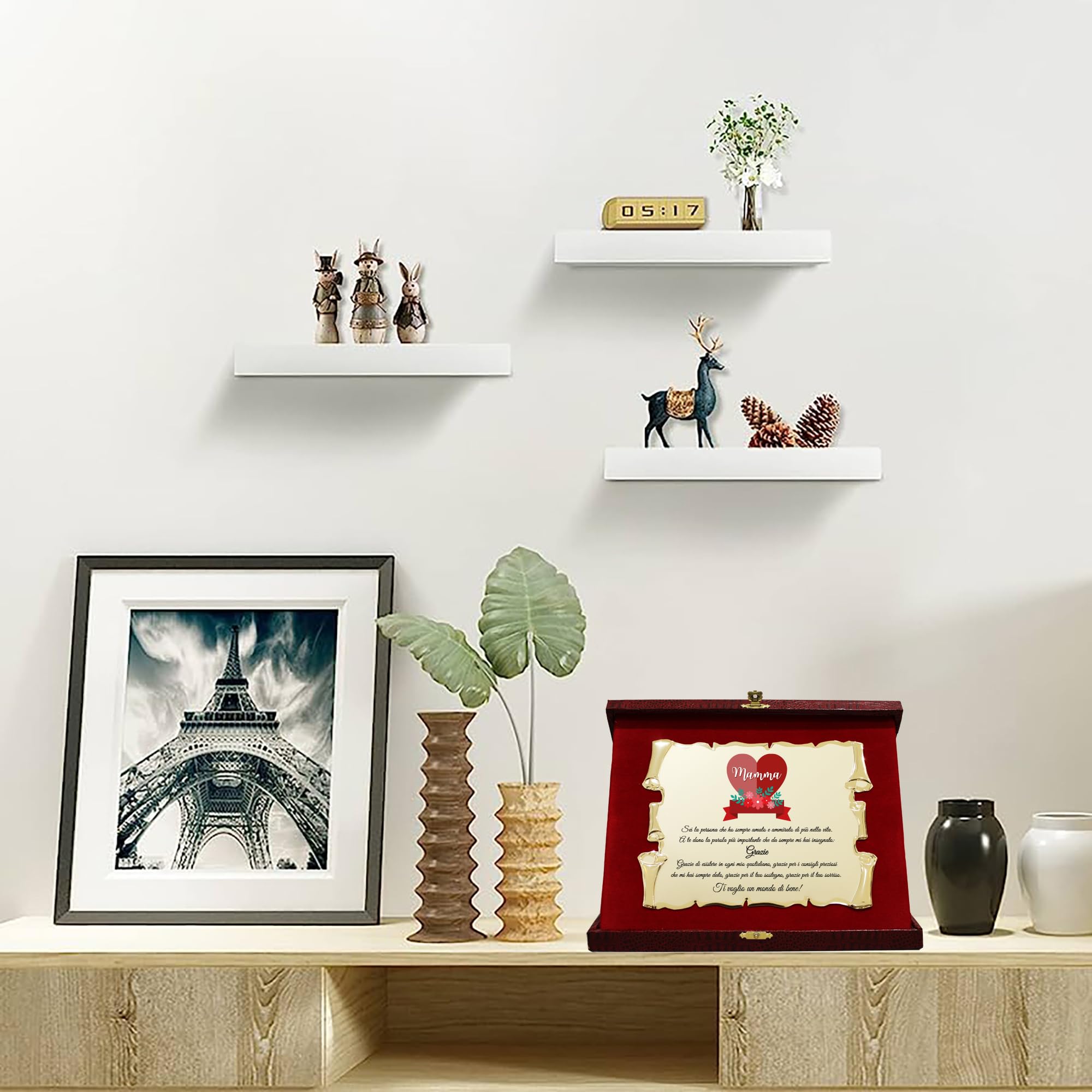 DEXSA Cornice In Legno Con Preghiera Per La Mamma - Targa Da Parete 28x46 Cm, Regalo Per Festa Della Mamma E Compleanno, Scritta 'Best Mom'