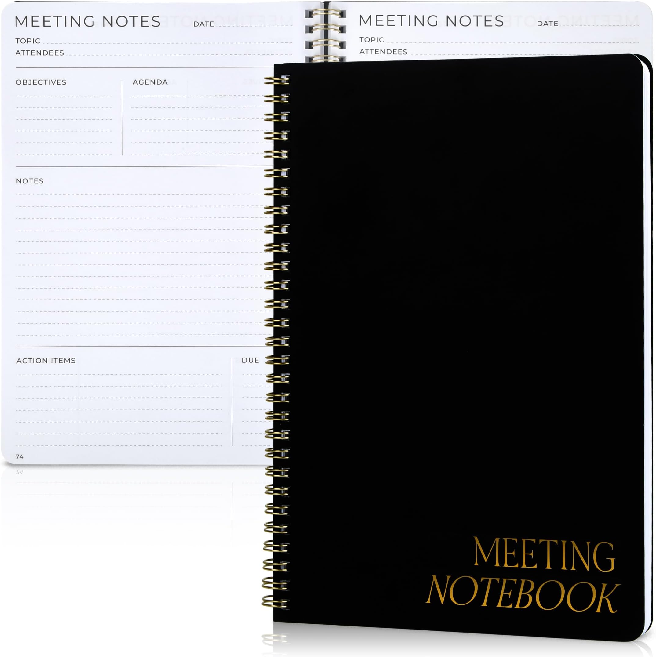 ZICOTO Beautiful Meeting Notebook For Work Organization - Easily Take Notes And Keep Agendas on Track - The Perfect Office Planner Supplies for Women & Men to Professionally Manage Business Projects