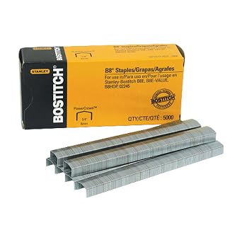 Stanley Bostitch B8 PowerCrownTM Premium Staples, 1/4", Box of 5000