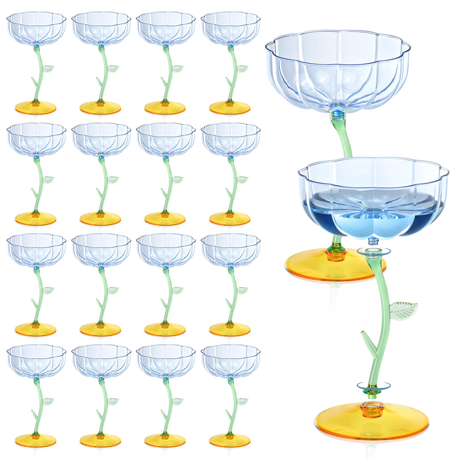 Pink Plastic Cocktail Glasses - 24 Pack -10