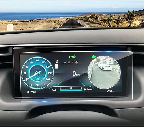 Protector de pantalla Tucson NX4 2022 para Hyundai Tucson Instrument Cluster de 10.25 pulgadas, protector de vidrio templado compatible con Santa