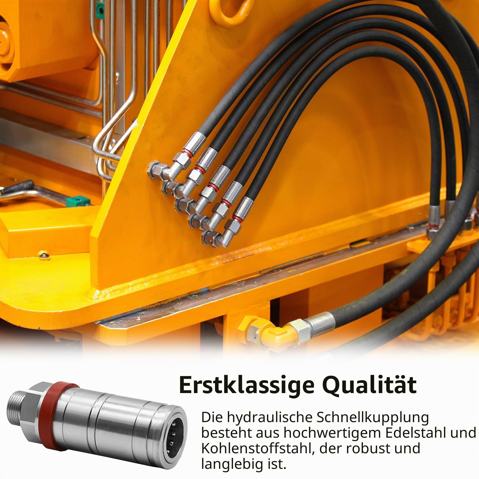 Hydraulischer Schnellkupplung, Hydraulik Schnellkupplung mit Staubkappe M22 x 1,5 Außengewinde mit O-Ring-Dichtung Hydraulik Kupplungen Traktor Ersatz AL166181 AL119348 AL170665