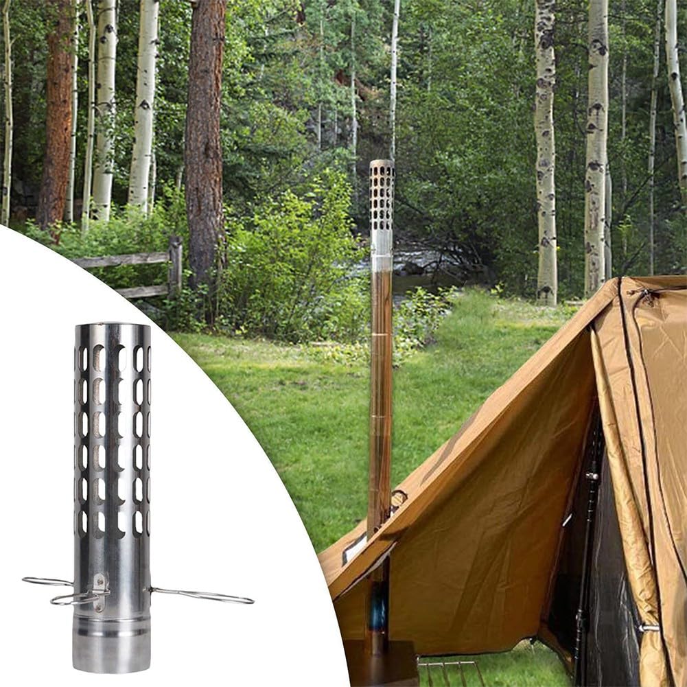 KGLHJDY Weatherproof Stainless Steel Stove Pipe Cover, Ventilation Cap Camping Tent Wood Stove and Hot Tents with Stove Jack
