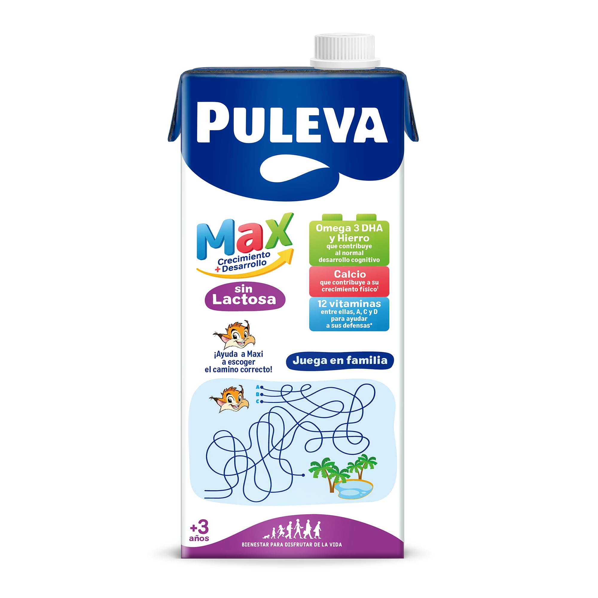 Puleva Max Sin Lactosa Leche De Crecimiento Y Desarrollo +3 Años Pack 6x 1l