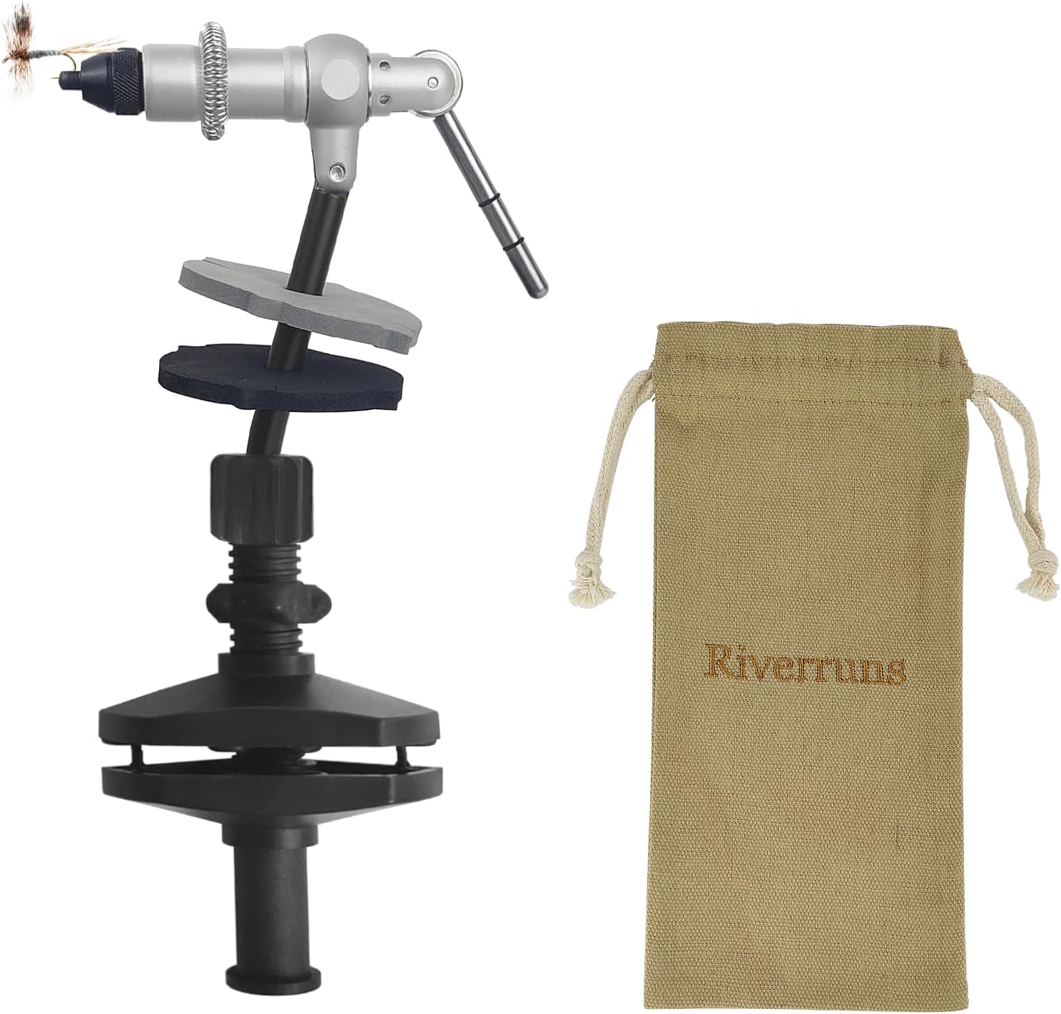 Riverruns 061 Boulder Travelling Vise Fly Tying Vise 360 Degree Rotation Ultra Light Fly Tying Equipment