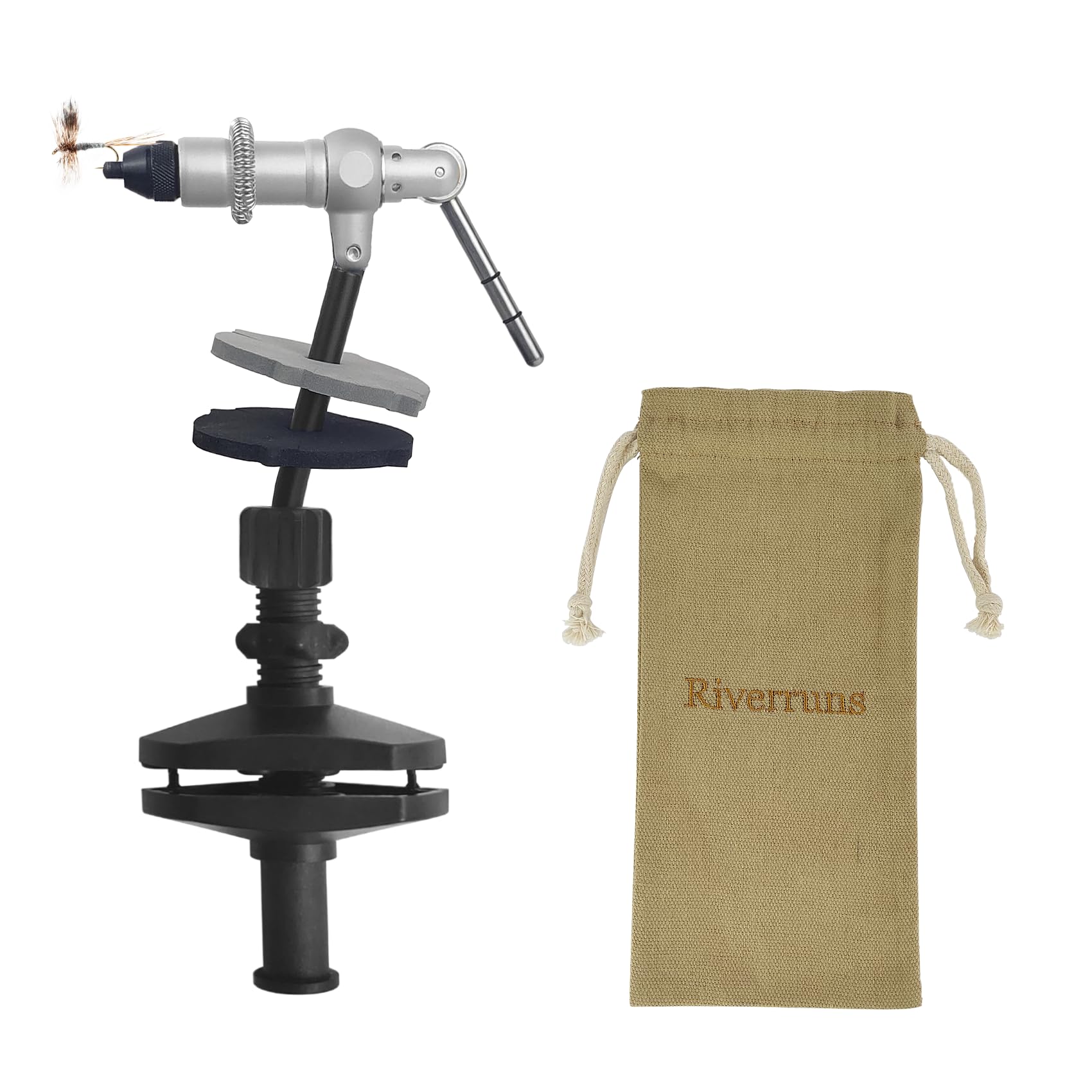 Riverruns 061 Boulder Travelling Vise Fly Tying Vise 360 Degree Rotation Ultra Light Fly Tying Equipment