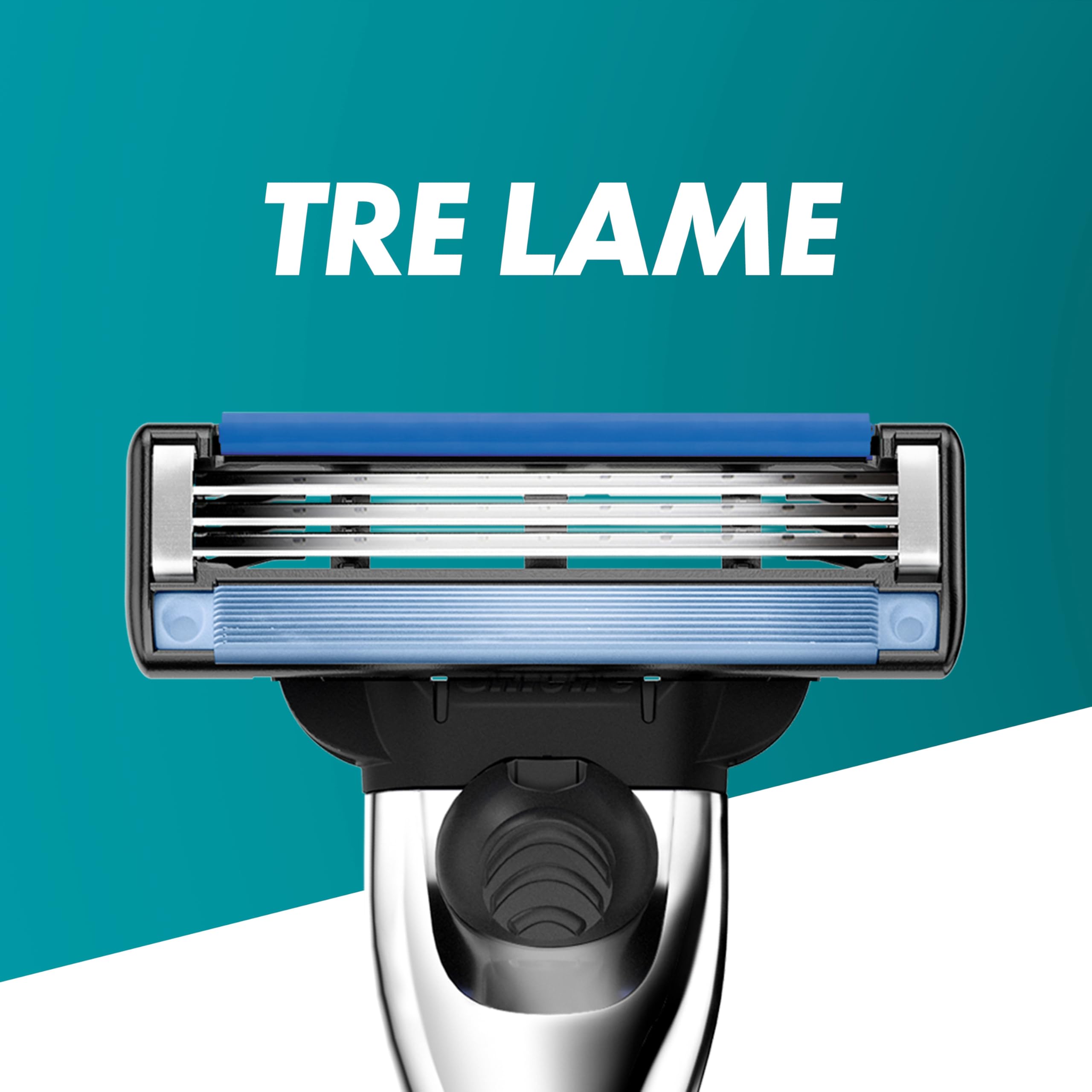 Gillette Mach3 Turbo Regolabarba Uomo, Lame Rasoio a Mano Libera, 1 Manico e 10 Lamette da Barba da 3 Lame, Facile Risciacquo, con Gel Lubrificante, Fino a 15 Rasature con 1 Testina
