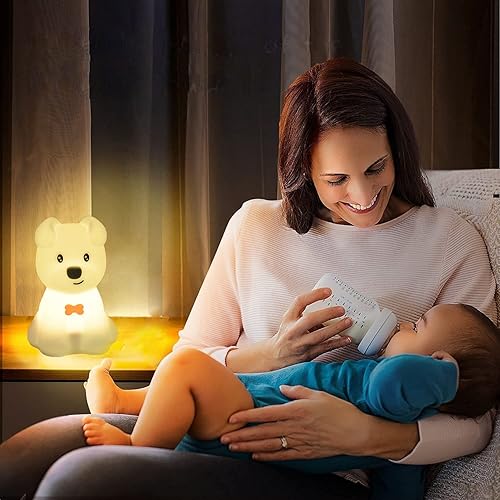 Miniatura 2 de Luz nocturna para niños, lindas lámparas LED recargable, lámpara de noche para dormir, con sensor táctil, para regalo de vacaciones (dinosaurio)