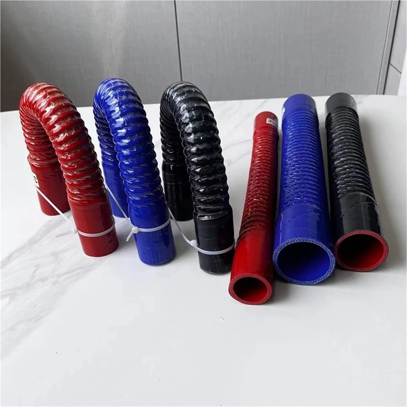 tubo turbo della presa d'aria Tubo Flessibile In Silicone Universale Auto Tubo Flessibile In Silicone Intercooler Aspirazione Dell'aria Radiatore In Contorto(Nero,400mm,ID50mm)