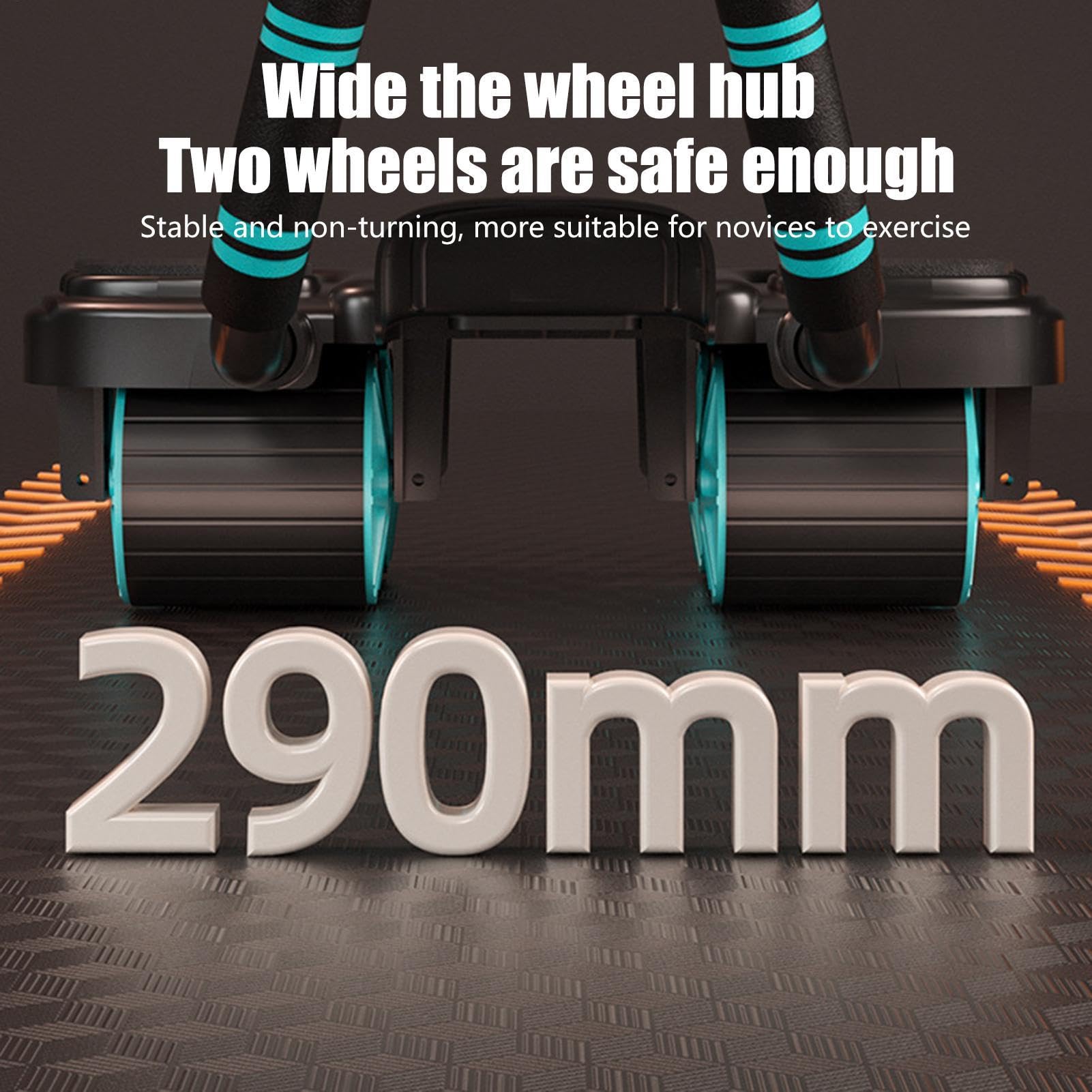 Ab Roller - Attrezzo per allenamento addominali a rimbalzo automatico, stabile a 4 ruote, per addominali, resistente, per allenamento addominale e fitness a casa