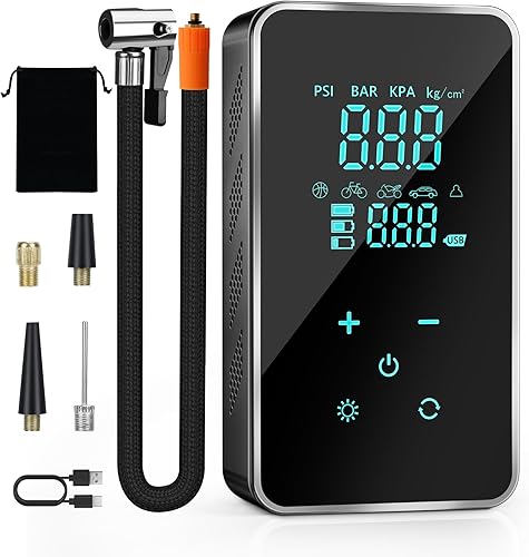 Inflador de neumáticos, compresor de aire portátil para neumáticos de automóvil, bomba de aire de súper batería, 150 PSI, bomba de neumáticos