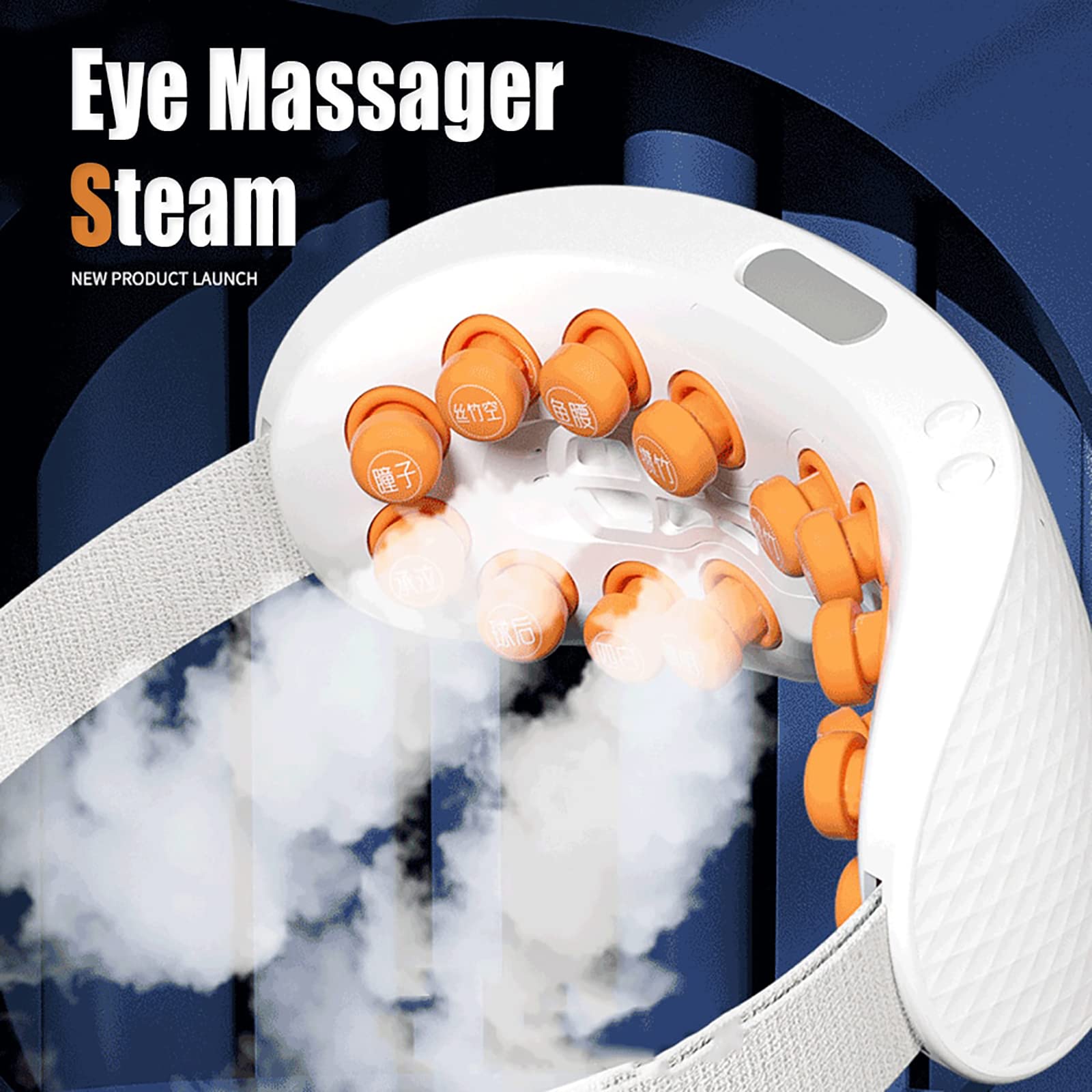 Masajeador De Ojos, Masajeador De Ojos Inteligente 4D Dispositivo De Enfermería Eléctrico con Terapia De Estrés por Calor Masaje Compresa Caliente para Relajar Y Aliviar La Fatiga Visual