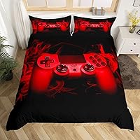 Vista 30 de Feelyou Funda de edredón para niños y niñas, juego de ropa de cama con estampado de consola de videojuegos, decoración del hogar, funda de edredón