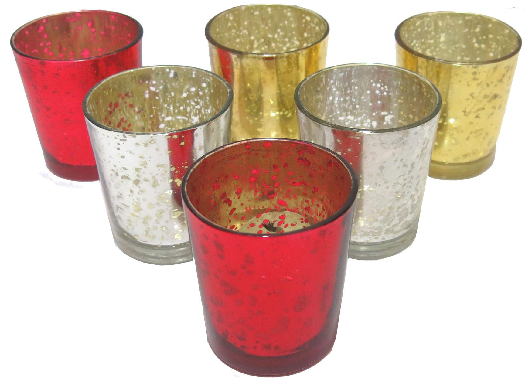 Fabrilla Glass Votive Candle Holder, Pack of 6