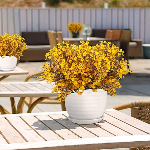 Miniatura 5 de AITISOR Paquete de 10 ramos de gypsophila artificiales de seda sintética para arreglos florales, cocina, boda, decoración del hogar (naranja)