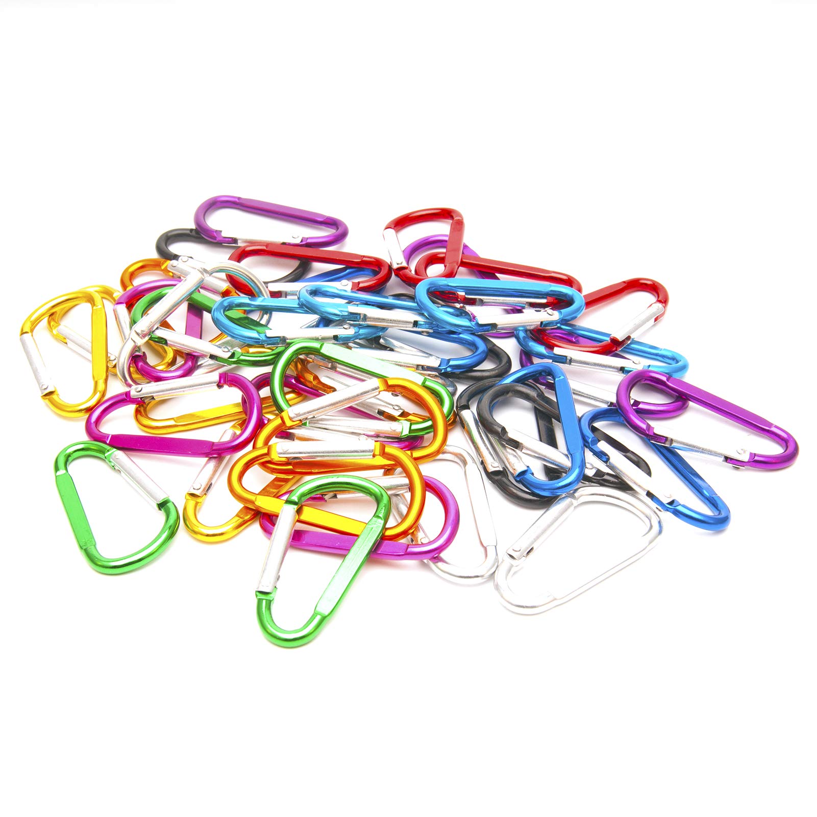 Moschettone con anello a D in lega di alluminio, anello di bloccaggio per scalatore, anello portachiavi, fibbia ad anello, utilizzato per campeggio all'aperto, pesca, viaggi in camper, zaino