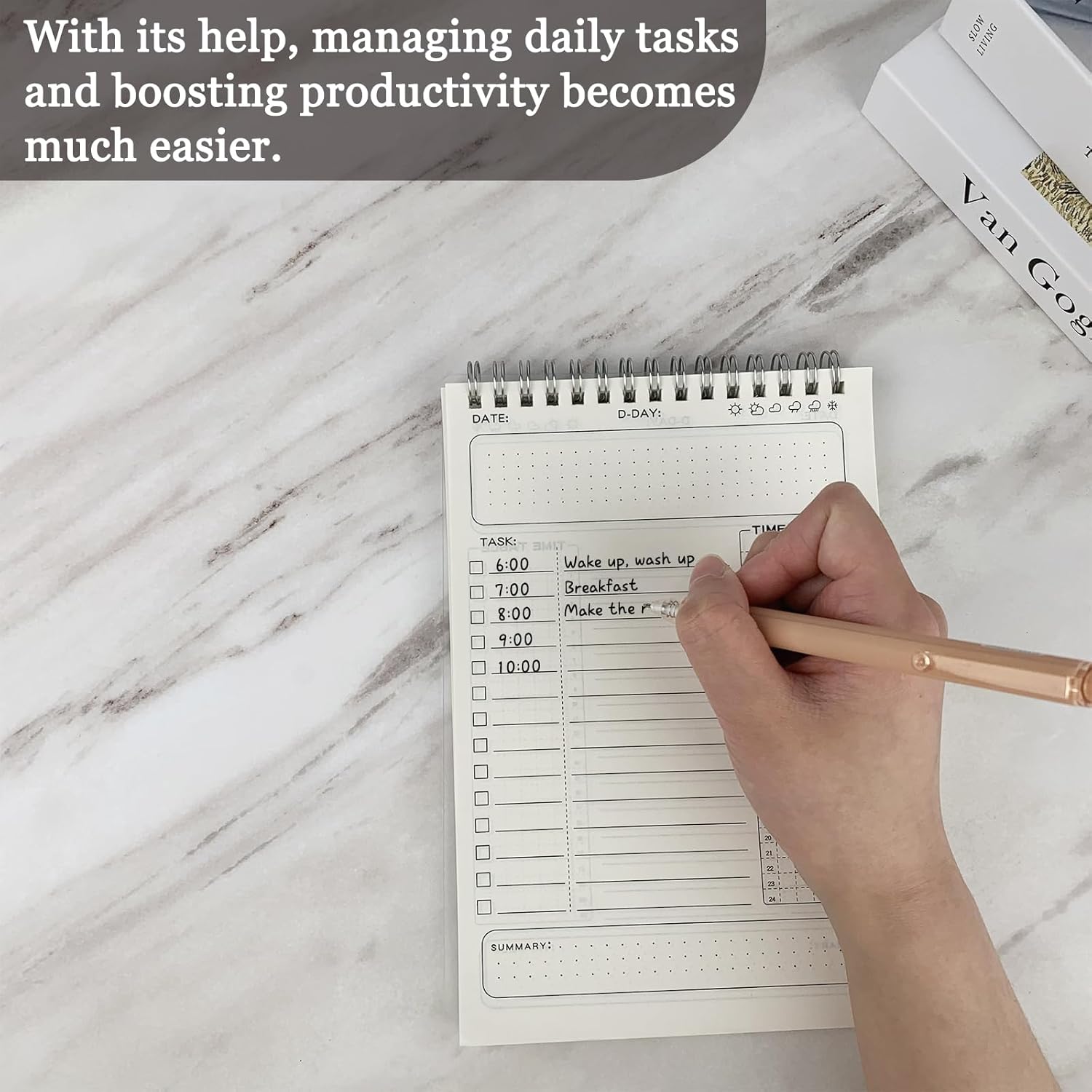 80 Sheets Undated Daily Planner, To Do List Notebook for Work, School, and Home - Notepad Perfect for Daily Tasks and Goal Setting - Image 6