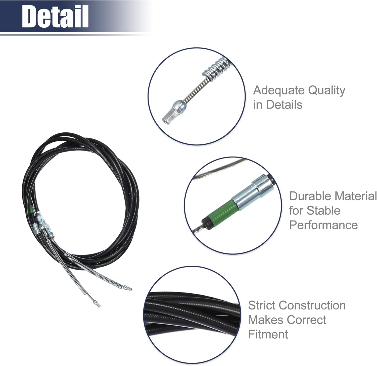 ACROPIX Universal Car Parking Brake Cable Kit Replacement Black - Pack of 11