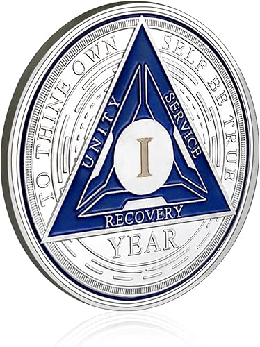 Miniatura 2 de Moneda de sobriedad de 1 año  Chip de sobriedad triplato AA, regalos de sobriedad para hombres y mujeres, regalos de alcohólicos anónimos