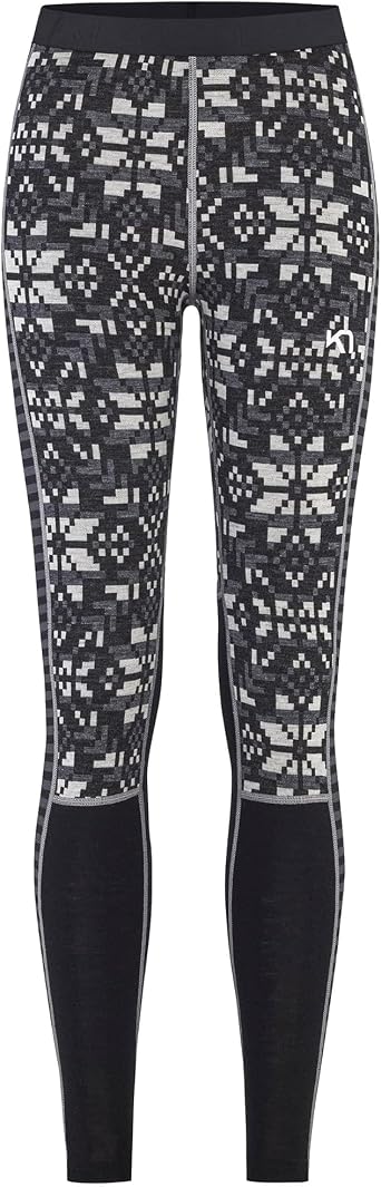 Kari Traa Else Womens Base Layer Leggings, 100% Merino Wool Knit Winter Warm Pants, Slim Fit Base Layer Pants, Black, X-Small