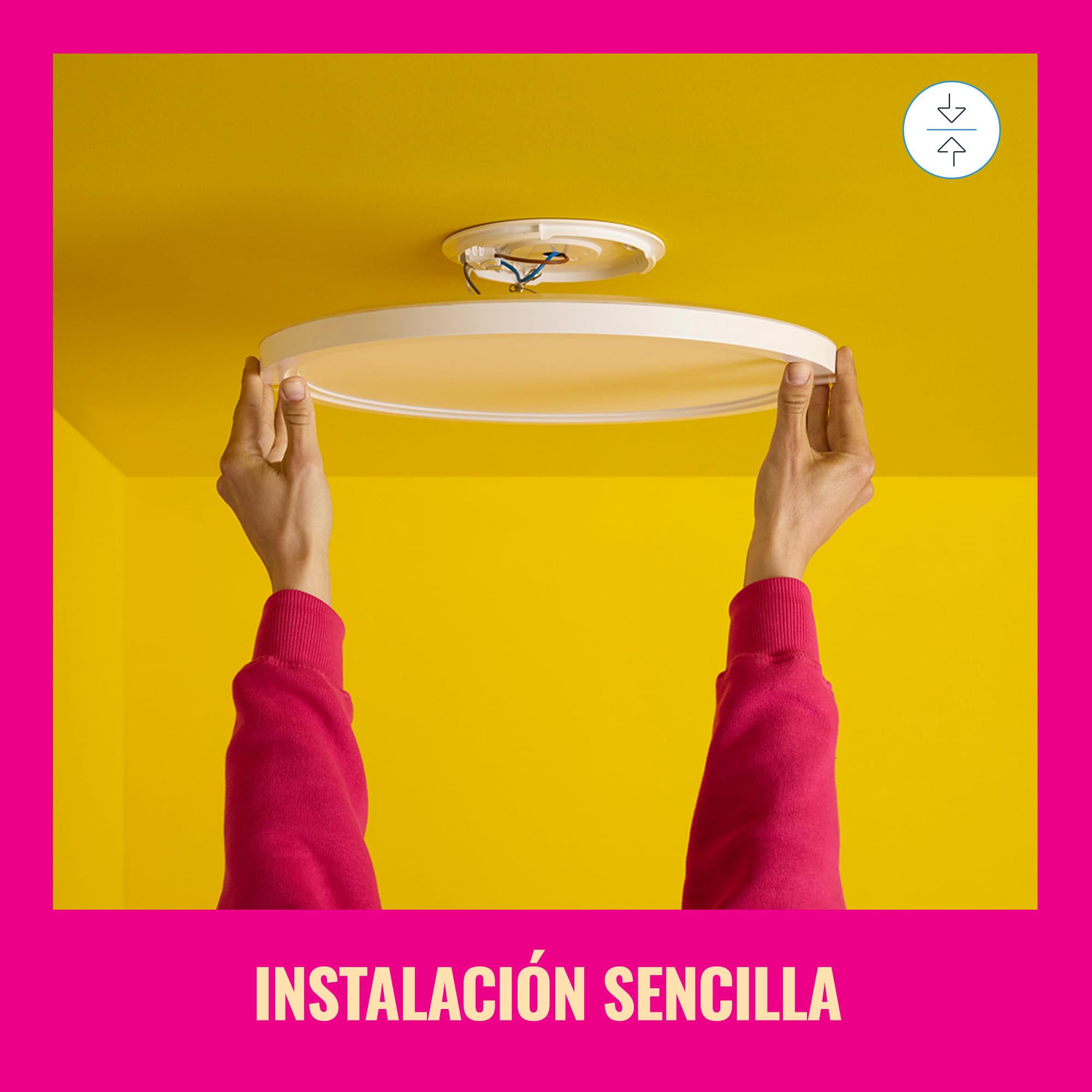 WiZ - Plafón led inteligente SuperSlim 22W a todo color, Wi-Fi, compatible con Alexa y Google Home, tecnología SpaceSense y Matter, Blanco