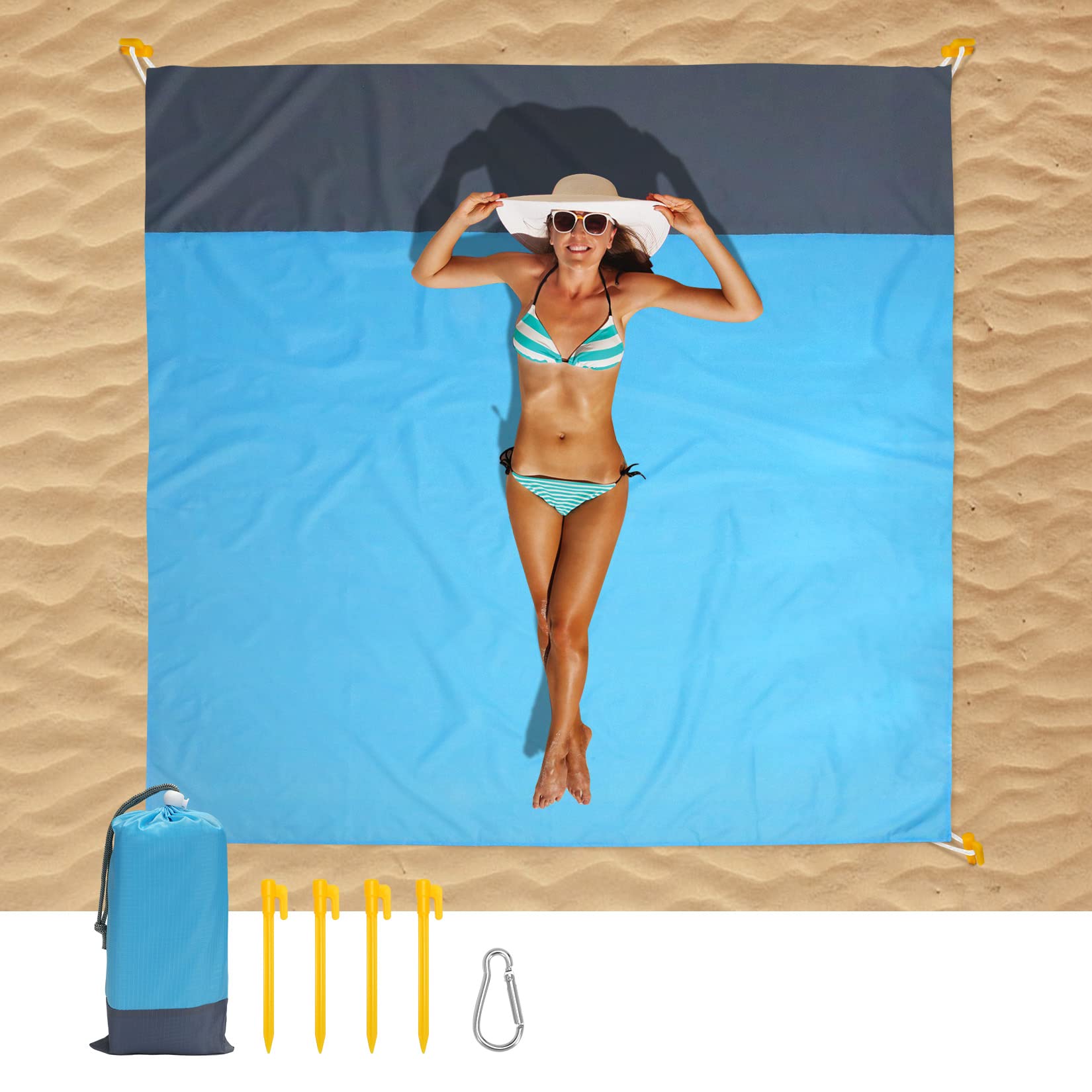 SNIPERGRIPS Beach Blanket Waterproof Sandproof Beach Mats Extra Large Beach Blanket for 4-8 Adults Lightweight Picnic Blanket for Hiking Camping Travel (B09QLSNLM9) Amazon Price History, Amazon Price Tracker