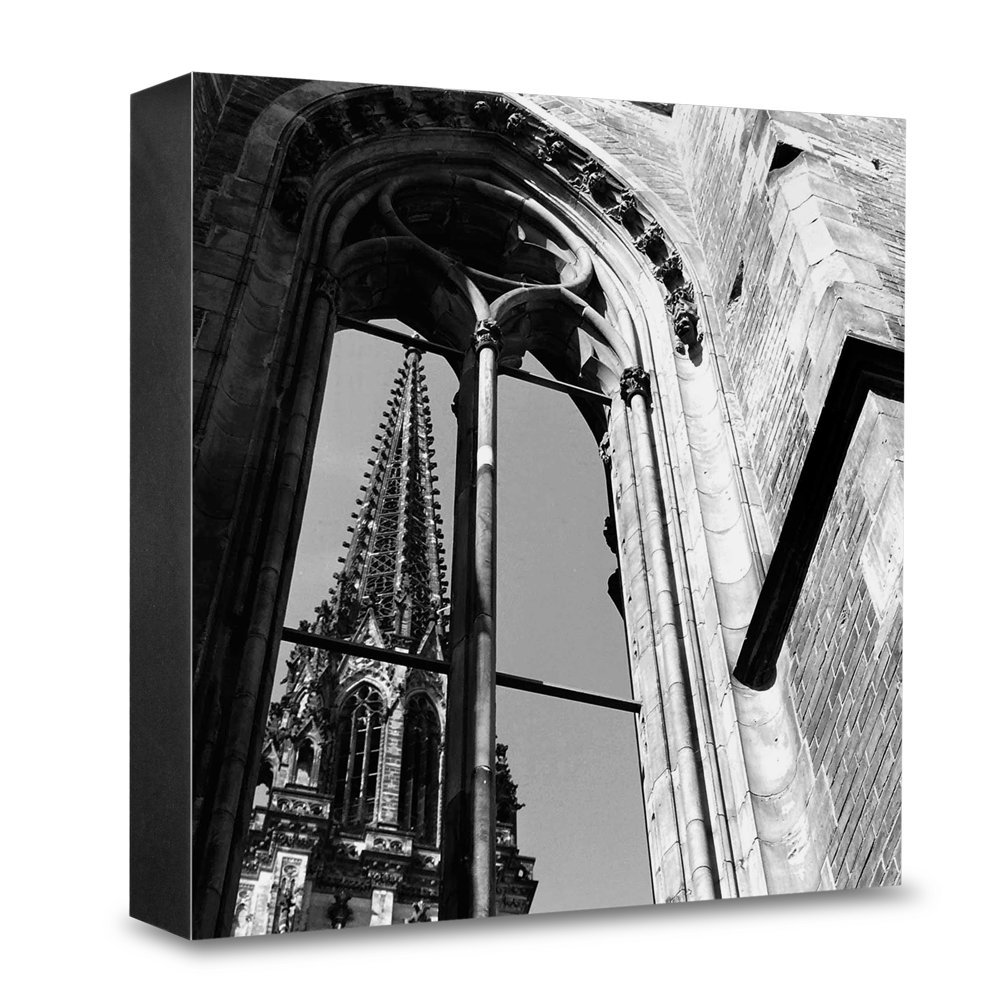 Tableau bois Hambourg pour décorer petit espace mural sombre photo architecture HG-HH107