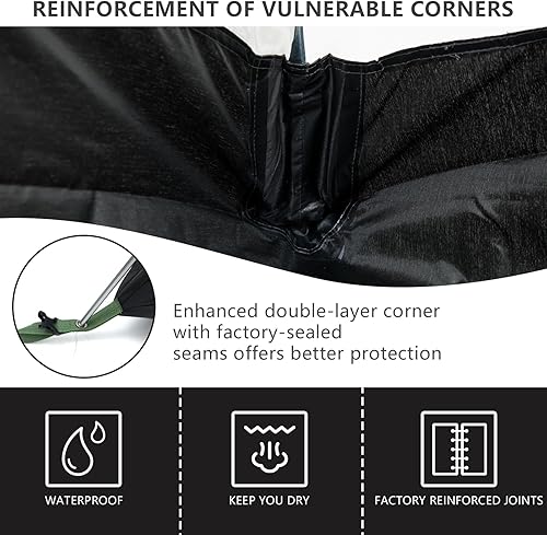 Miniatura 5 de BISINNA Tienda de campaña para 2 personas, ligera, impermeable, 3 estaciones, con poste de aluminio para montañismo al aire libre, senderismo,